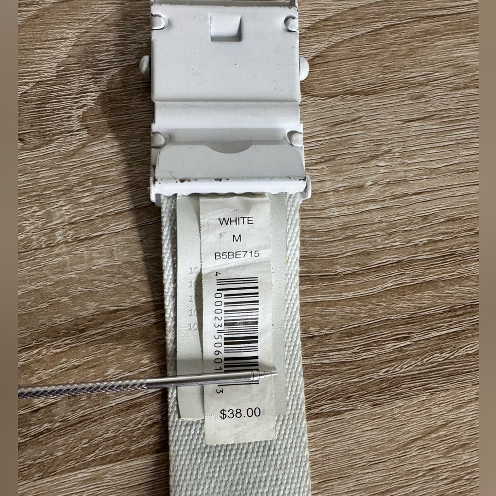 Armani Exchange Women M White Canvas Multicolor Belt - Picture 3 of 13